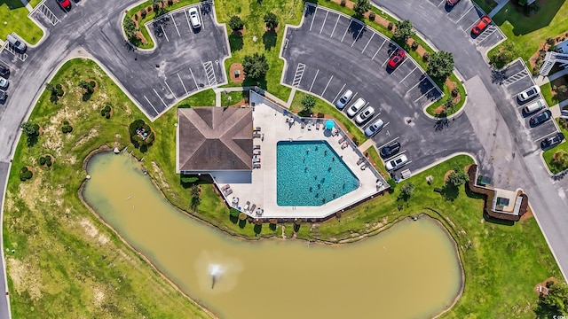 662 Sunnyside Dr Unit 101, Murrells Inlet, SC 29576 - drone / aerial view of a large body of water and a pool area