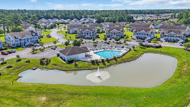 662 Sunnyside Dr Unit 101, Murrells Inlet, SC 29576 - aerial perspective of suburban area featuring a nearby body of water and a pool