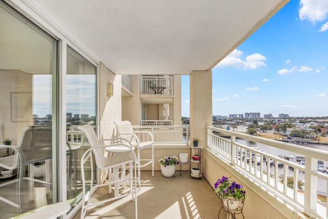 balcony with a city view