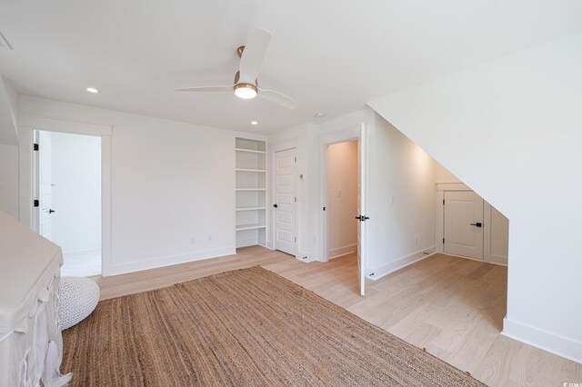 1328 Foxtail Dr, Longs, SC 29568 - bonus room with light wood-style floors, baseboards, a ceiling fan, and recessed lighting