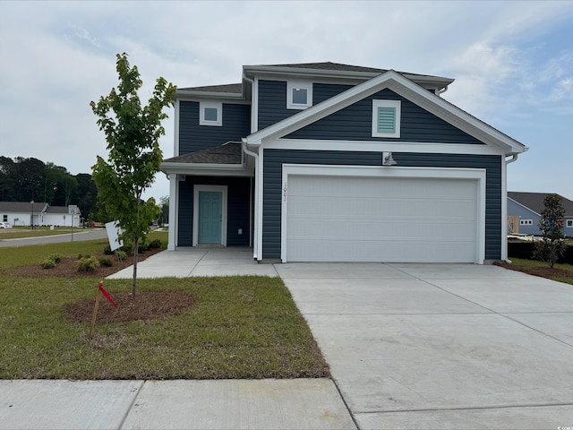 1001 Cavaletti Ct, Myrtle Beach, SC 29588 - traditional home featuring concrete driveway, a garage, a front lawn, and roof with shingles