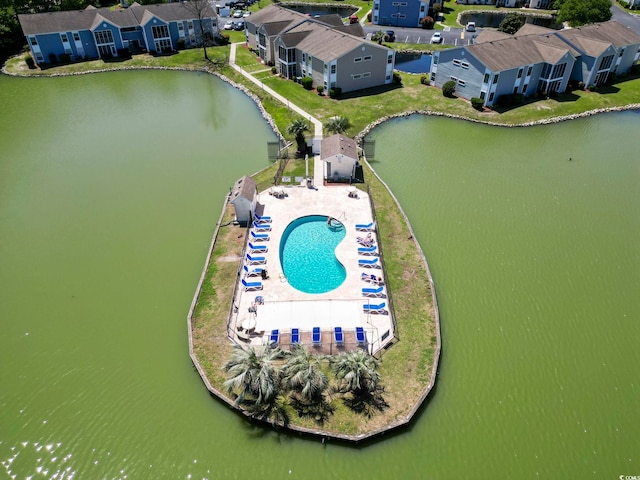 2276 Essex Dr Unit H, Surfside Beach, SC 29575 - aerial view of a pool area and a nearby body of water