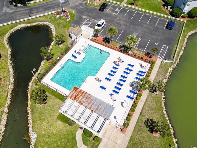 2276 Essex Dr Unit H, Surfside Beach, SC 29575 - aerial view of a nearby body of water and a pool area
