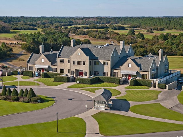 aerial view with a residential view