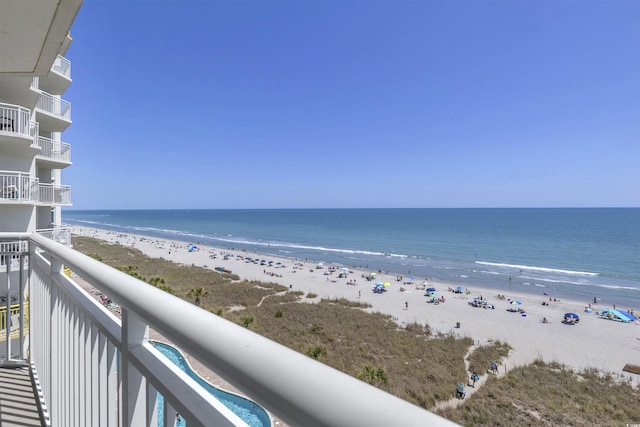 water view featuring a beach view