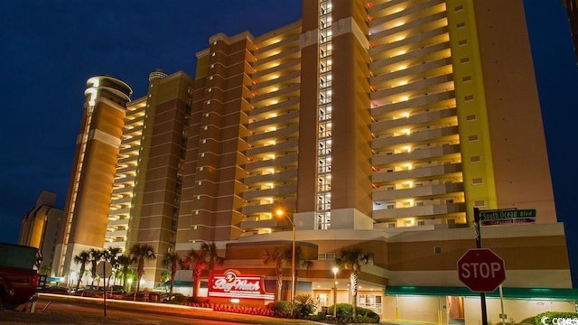 view of property at night