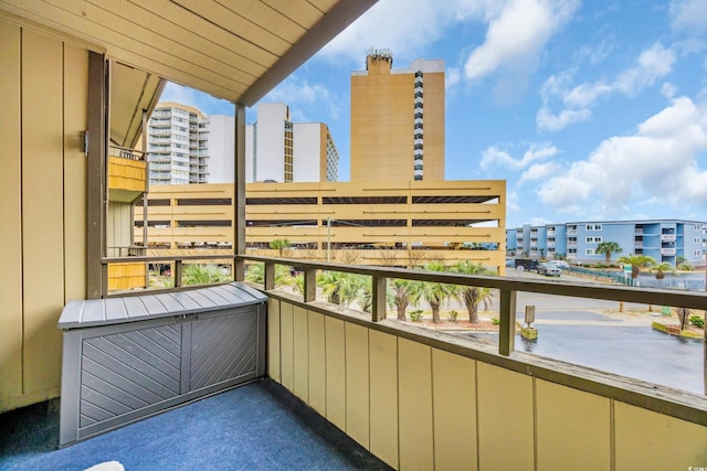 balcony with a view of city