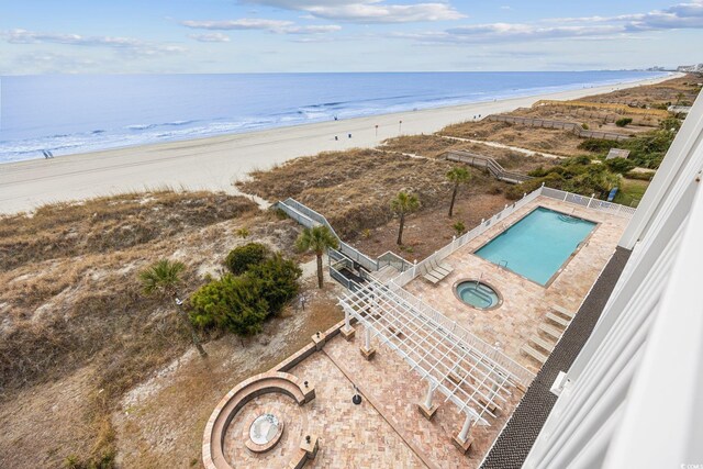 817 S Ocean Blvd Unit 105, North Myrtle Beach, SC 29582 - bird's eye view of a pool and expansive beach