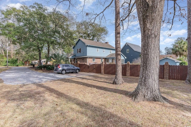 view of yard featuring fence