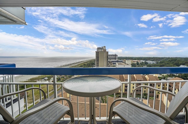 balcony with a water view