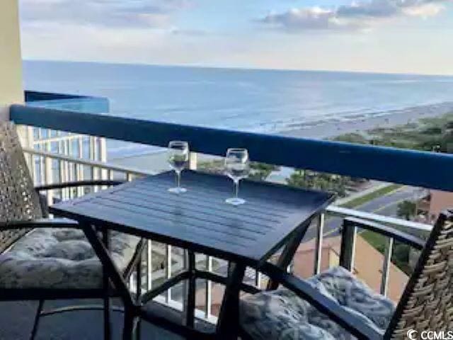 balcony with a water view