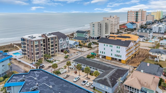 aerial view with a water view and a view of city