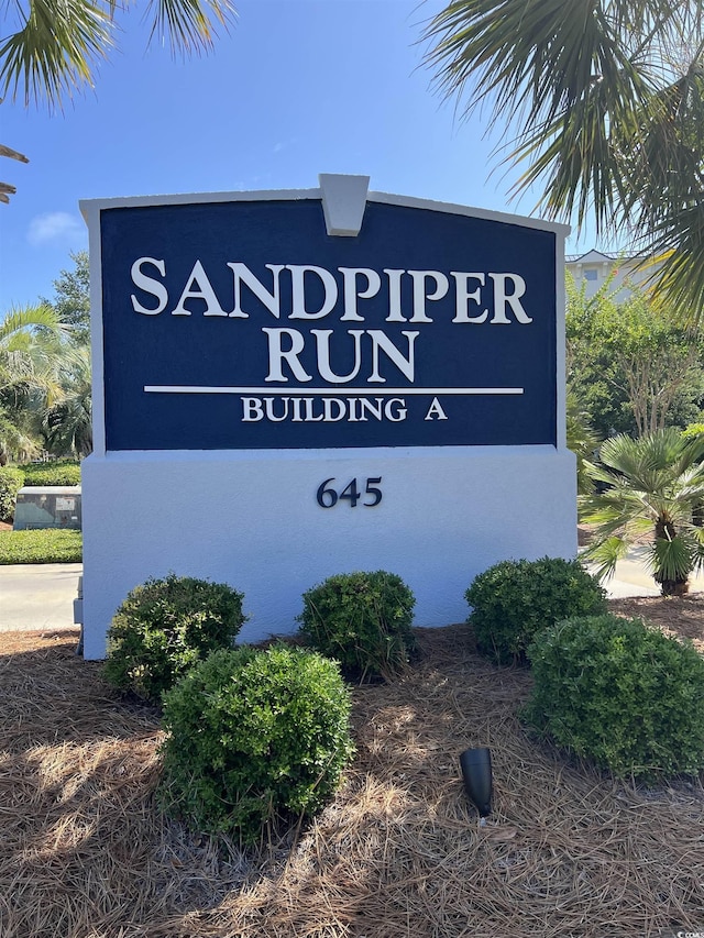 view of community sign