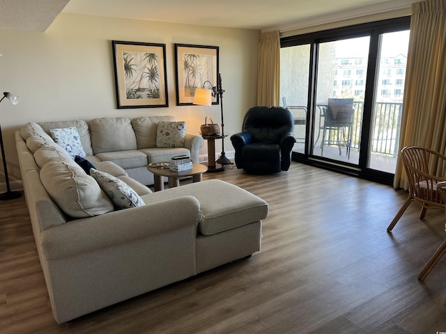 living room featuring wood finished floors