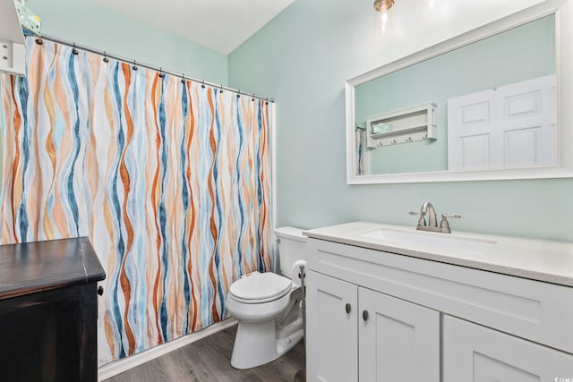 601 N Hillside Dr Unit 4632, North Myrtle Beach, SC 29582 - bathroom featuring wood finished floors, toilet, and vanity