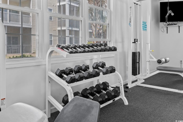 601 N Hillside Dr Unit 4632, North Myrtle Beach, SC 29582 - exercise room with baseboards and healthy amount of natural light