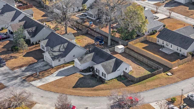 bird's eye view with a residential view