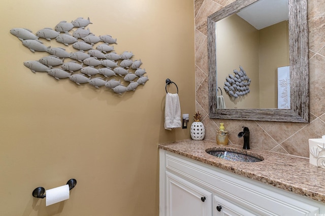 3100 Lahinch Dr, Myrtle Beach, SC 29579 - bathroom featuring backsplash and vanity