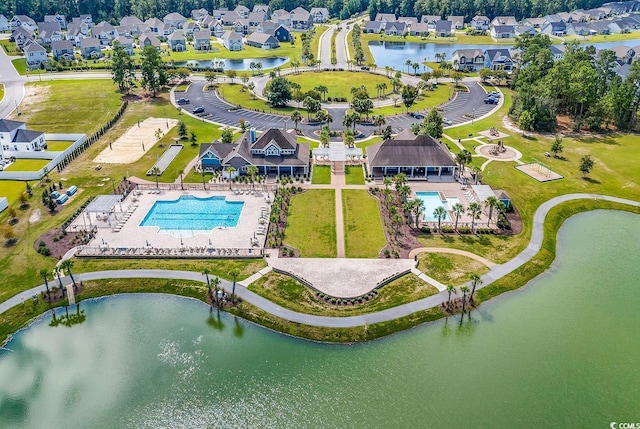3600 White Wing Cir, Myrtle Beach, SC 29579 - aerial view of residential area featuring a pool and a large body of water