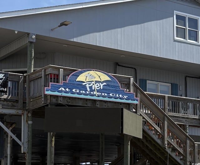 view of building exterior with stairs