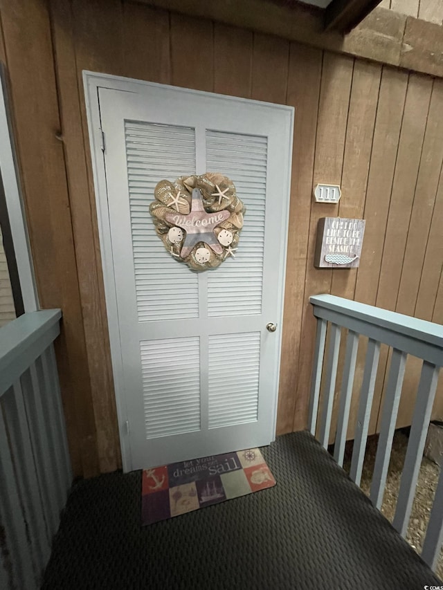 entrance to property with board and batten siding