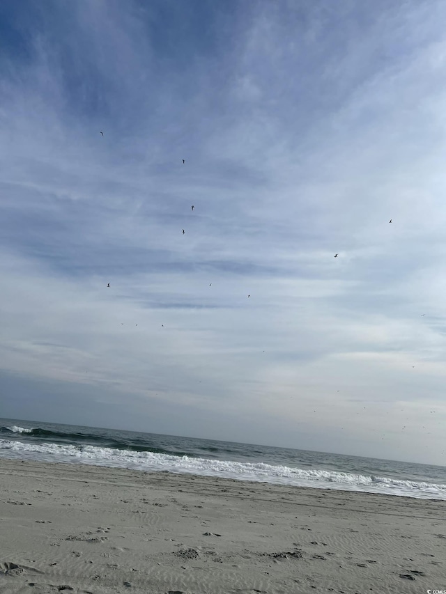 property view of water with a beach view