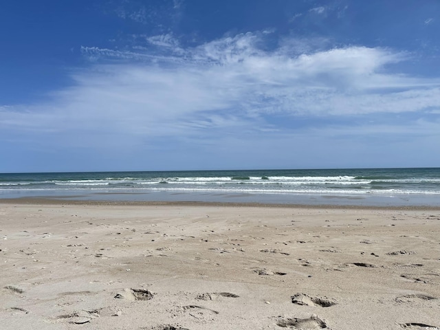 property view of water featuring a view of the beach