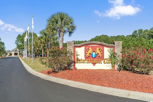 view of community sign