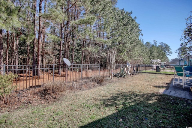 view of yard with fence