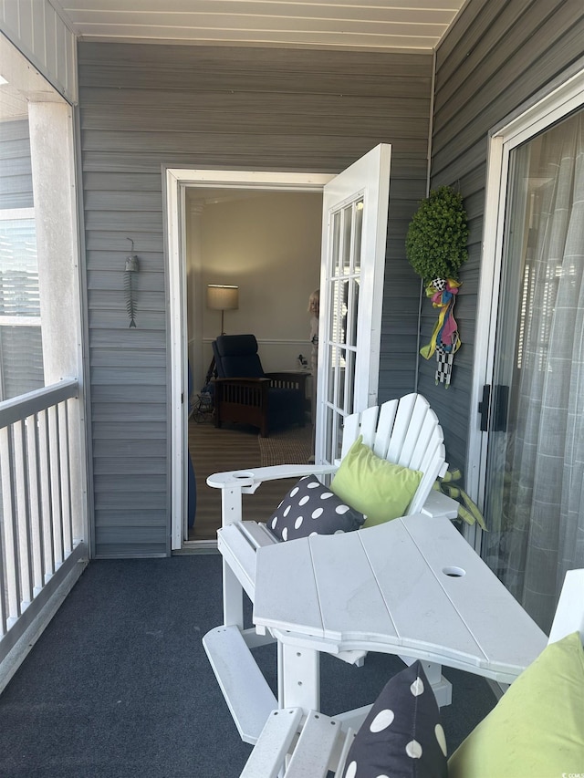 view of patio / terrace featuring a balcony