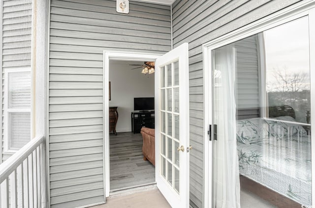 doorway to property featuring french doors