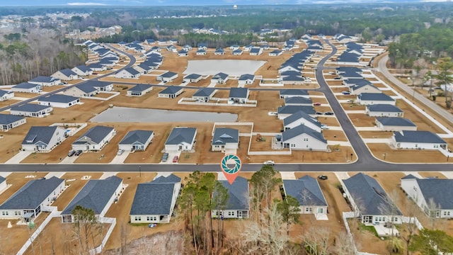 drone / aerial view with a residential view