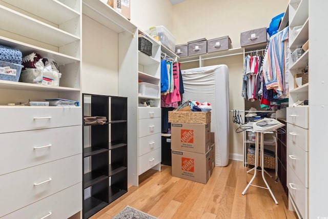 spacious closet featuring wood finished floors