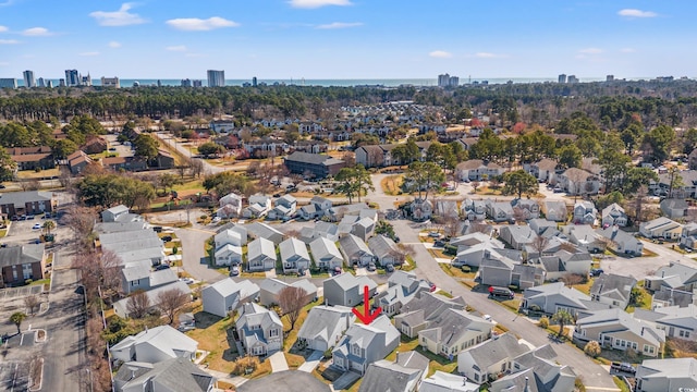 drone / aerial view featuring a residential view