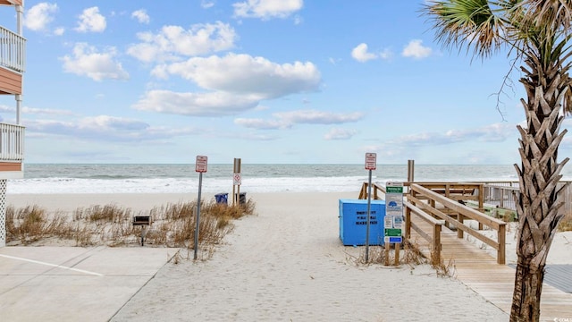 water view featuring a beach view