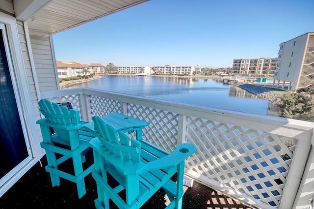 balcony with a water view