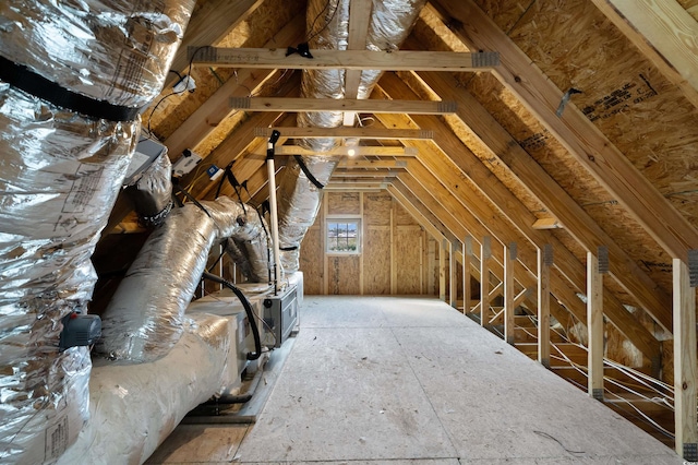view of unfinished attic