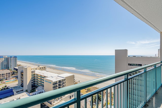 property view of water featuring a view of the beach