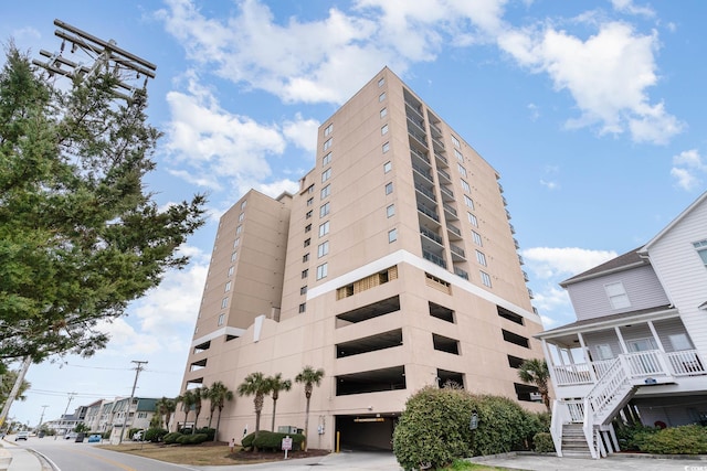 view of building exterior featuring stairs