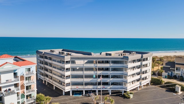 exterior space with a view of the beach