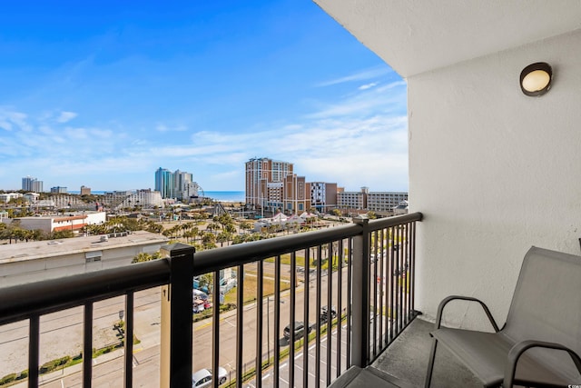 balcony featuring a view of city