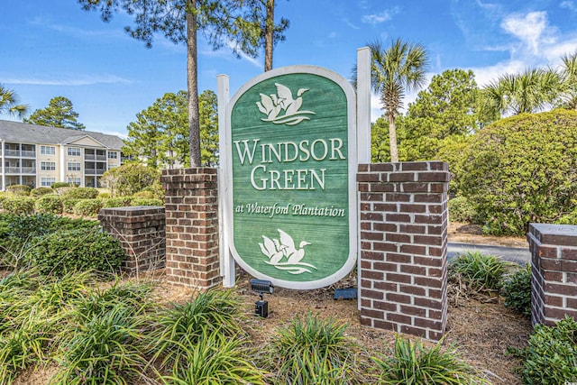 view of community sign