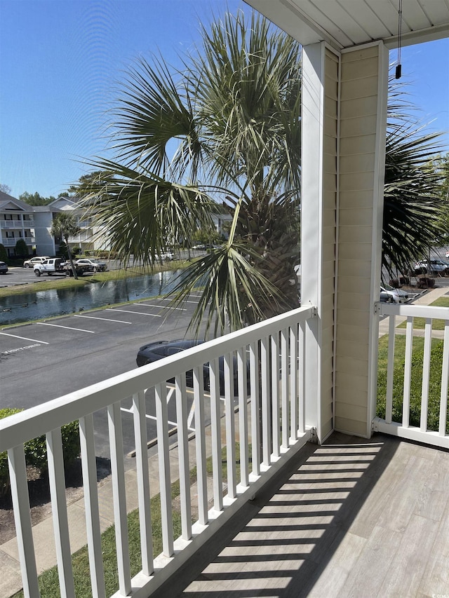 balcony with a water view