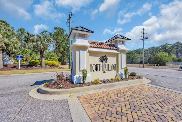 view of community sign