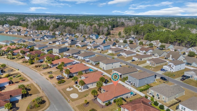 drone / aerial view featuring a residential view