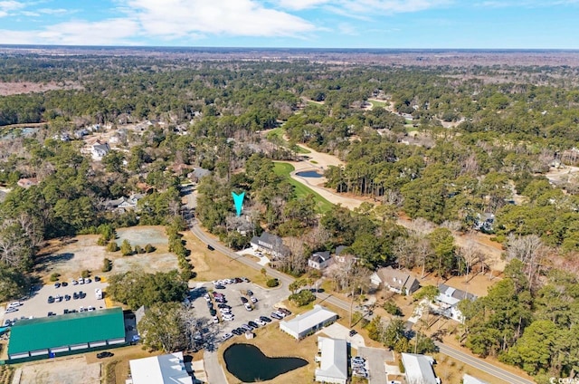 bird's eye view with a view of trees