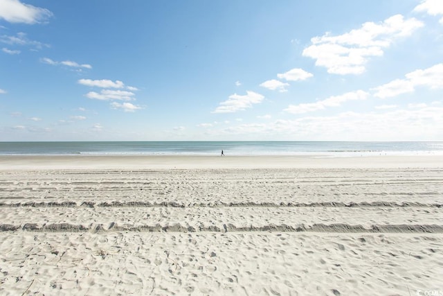 view of water feature with a view of the beach