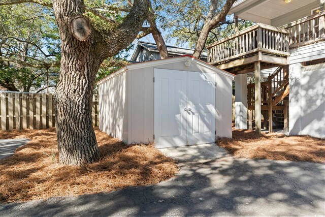 3615 Sunfish St, Murrells Inlet, SC 29576 - view of shed with stairway and fence