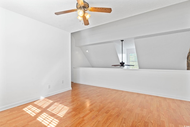 3615 Sunfish St, Murrells Inlet, SC 29576 - interior space with ceiling fan, lofted ceiling, baseboards, and light wood-type flooring