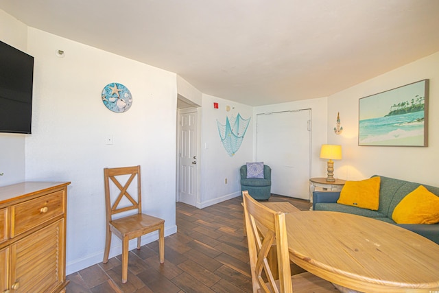6804 N Ocean Blvd Unit 1211, Myrtle Beach, SC 29572 - living room with dark wood-style flooring and baseboards